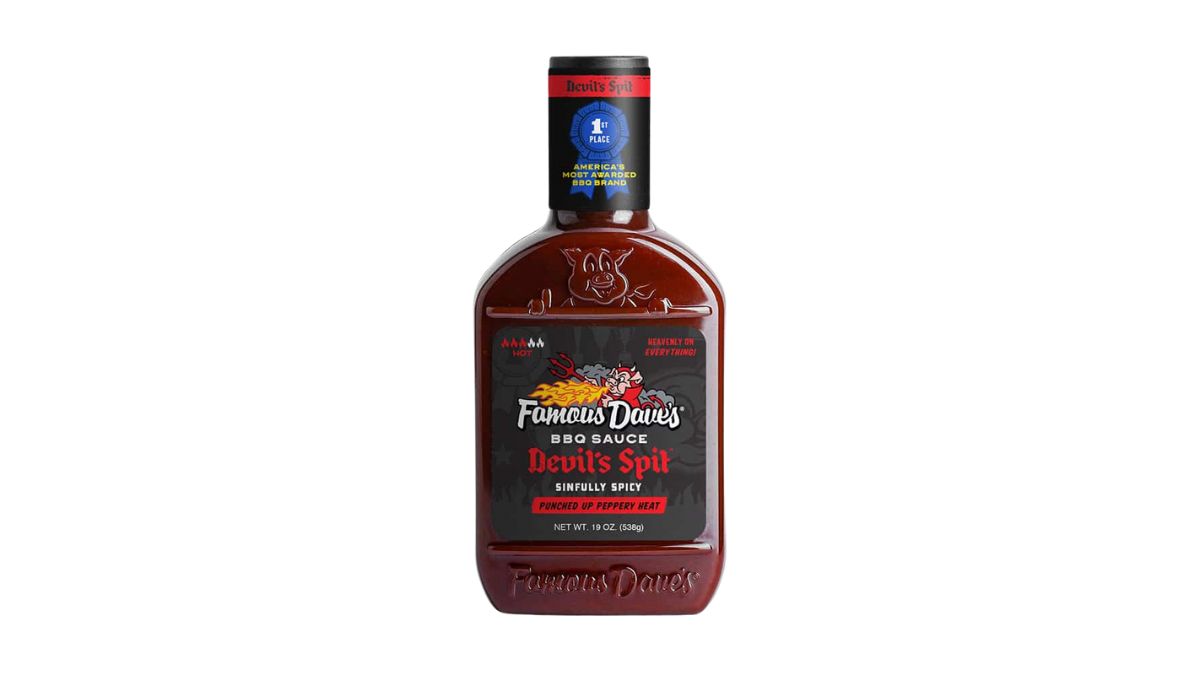 Famous Dave's Devil's Spit BBQ Sauce on White Background