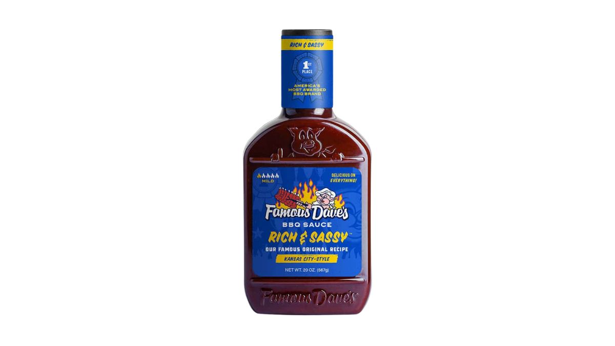 Famous Dave's Rich & Sassy BBQ Sauce on White Background