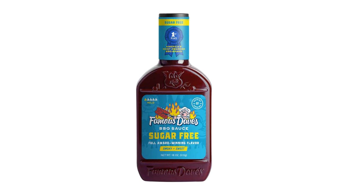 Famous Dave's Sugar Free BBQ Sauce on White Background