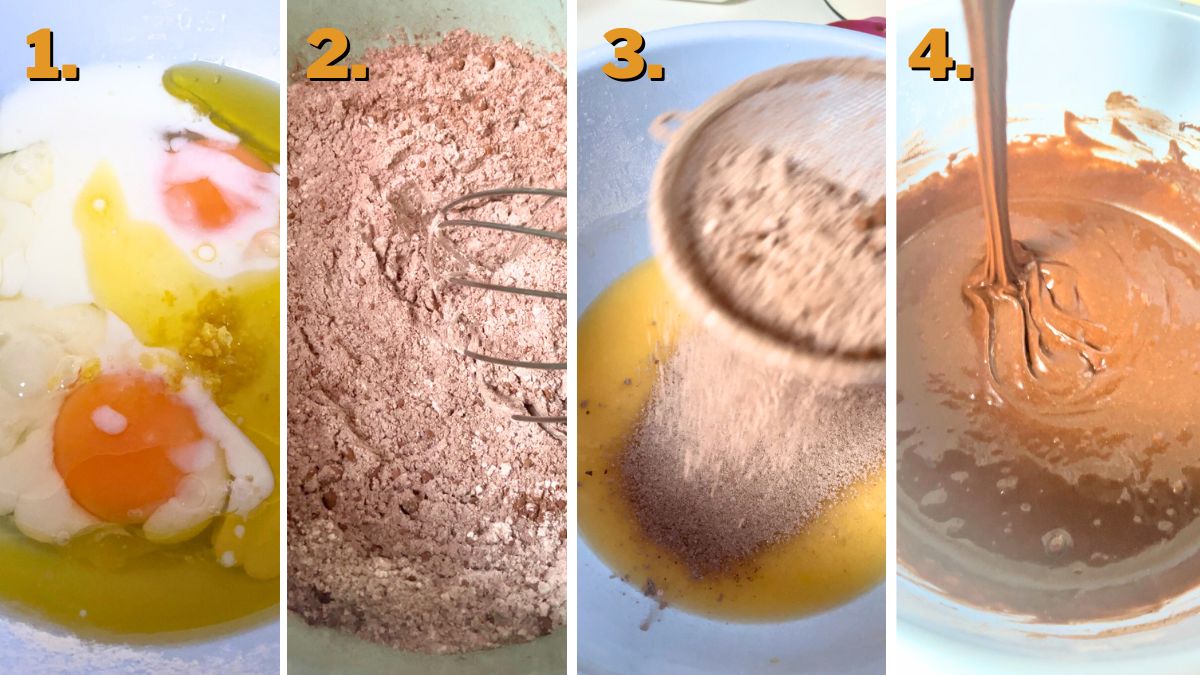 Making the Choco Layer for Chocoflan Cupcakes