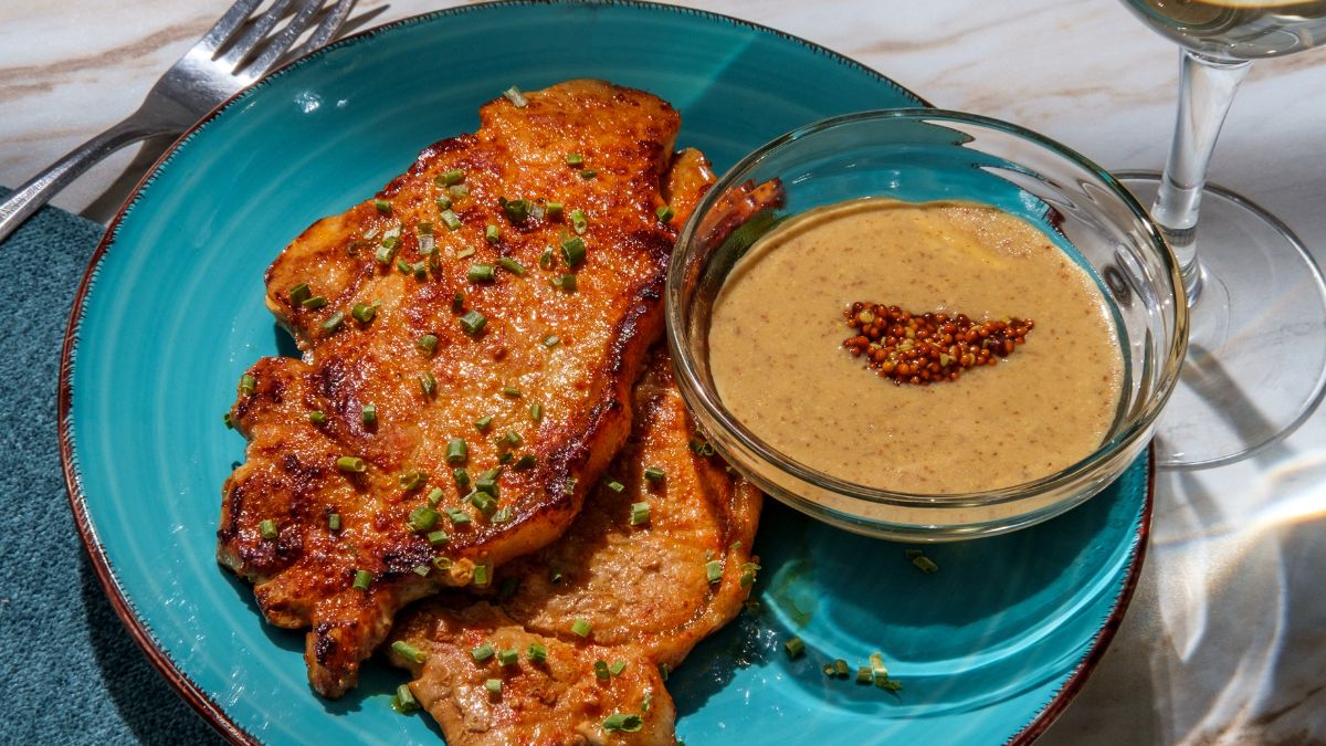 Pork Chops and Smokey Honey Mustard Sauce