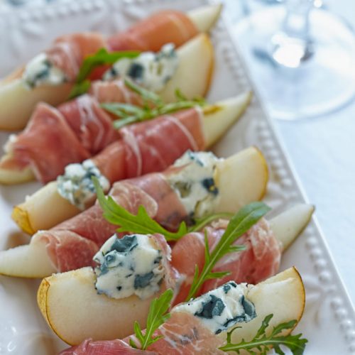 Prosciutto Pear And Blue Cheese Appetizer 2 Eats By The Beach