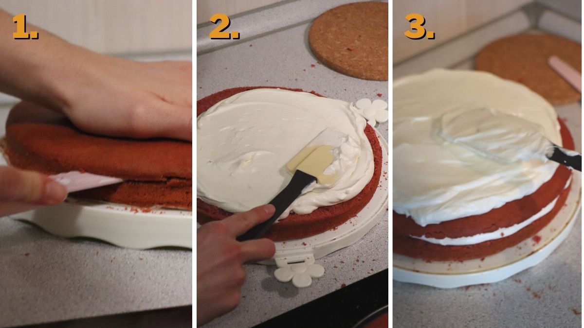 Red Velvet Cake with Whipped Cream Frosting 