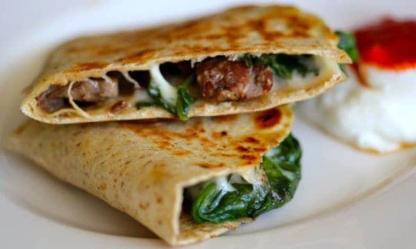 Steak and Spinach Quesadilla