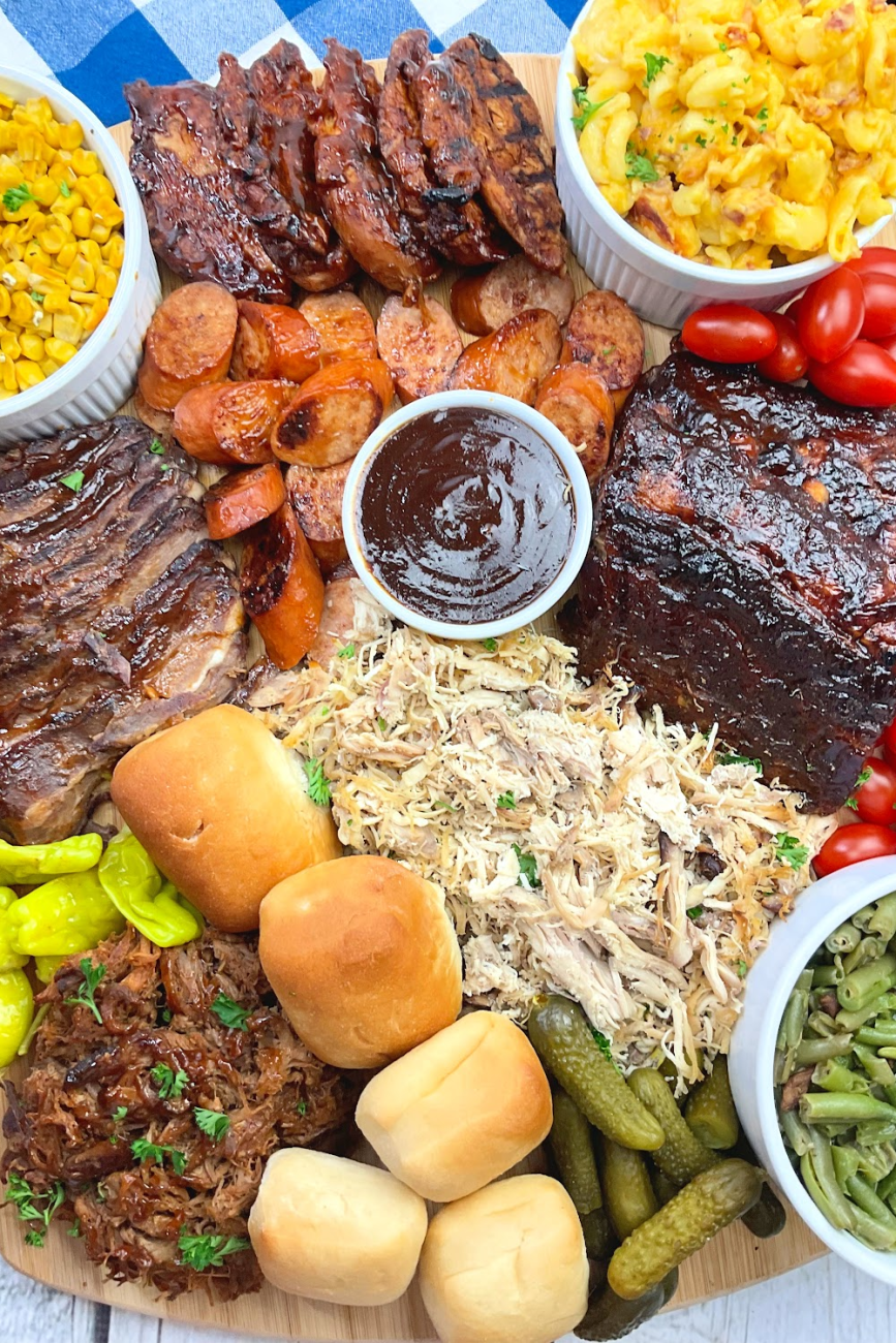backyard BBQ charcuterie board