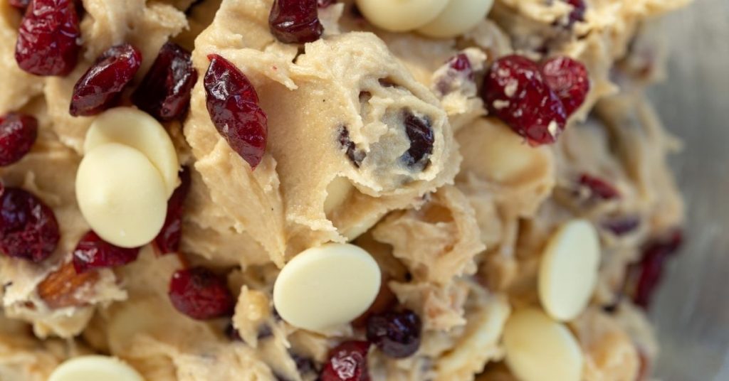add cranberries and white chocolate chips to betty crocker chocolate chip cookie mix 