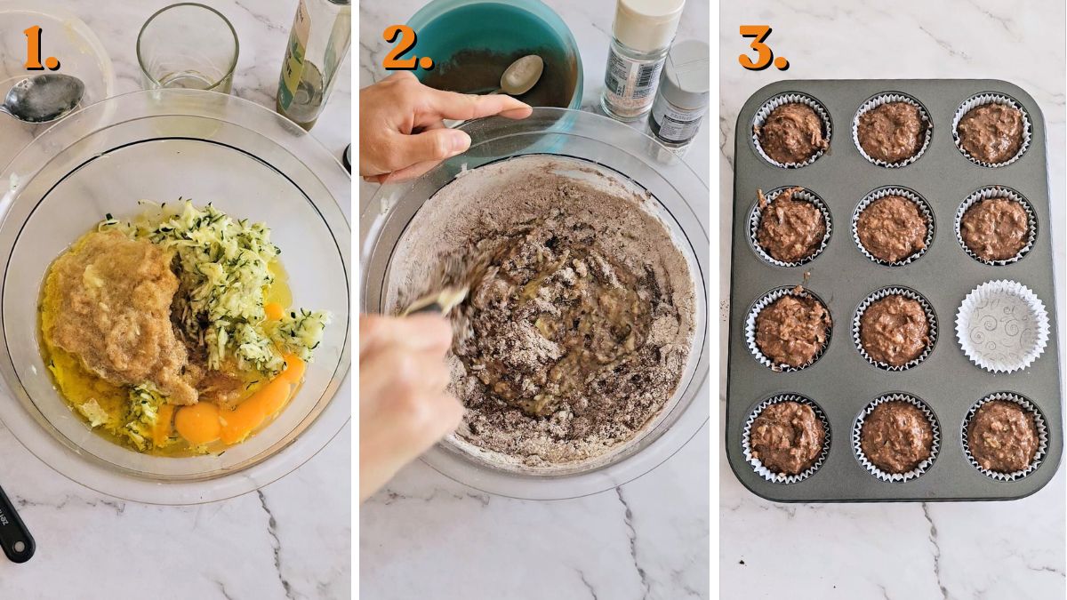 how to make chocolate zucchini muffins