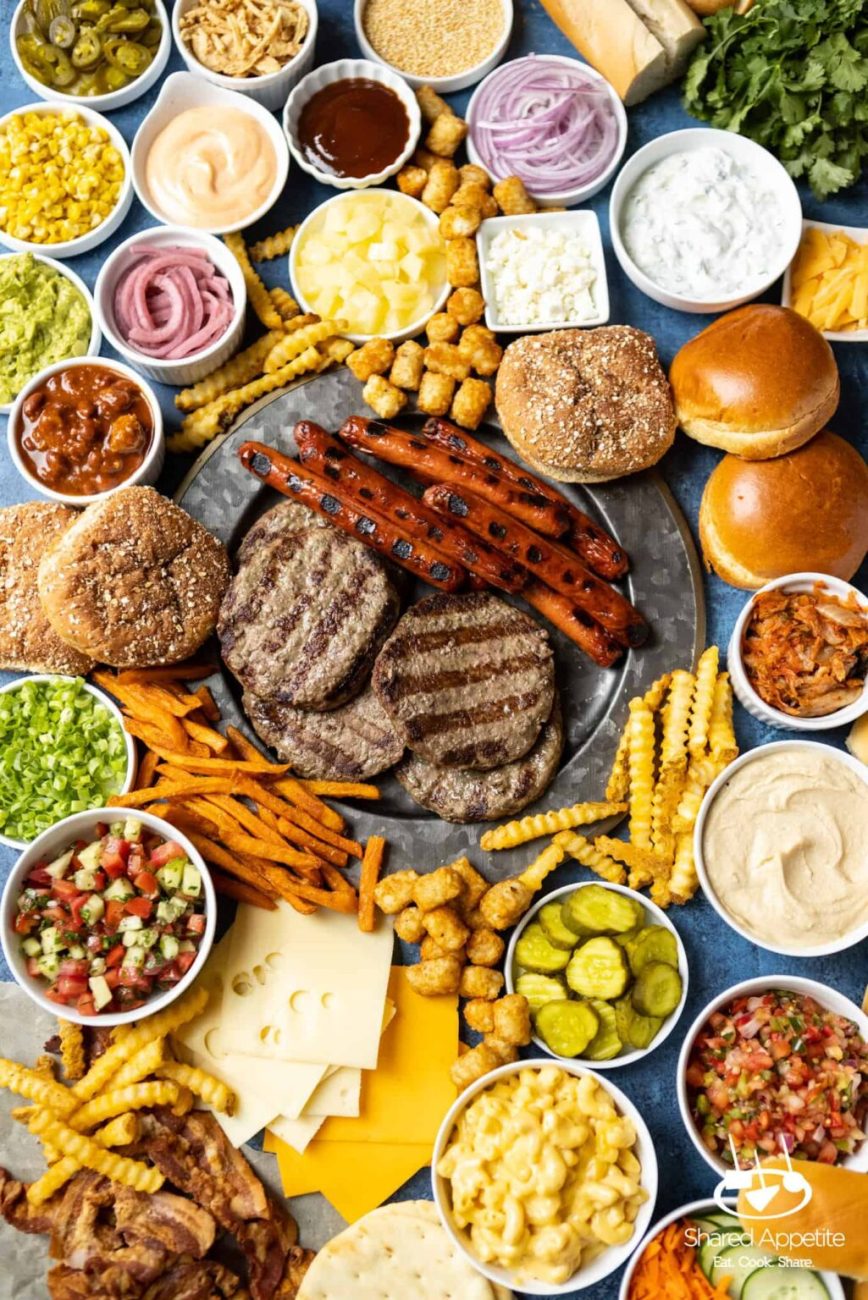 summer bbq hot dog and burger charcuterie board 3 1025x1536 1