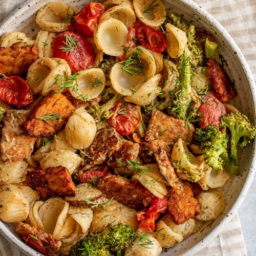 tahini ranch pasta salad feat